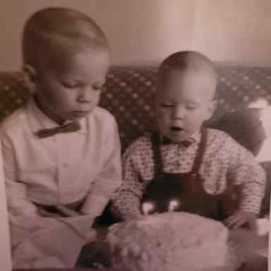 Mike (L), Chris (R) on Chris' 2nd Birthday. Mar.6, 1960. 