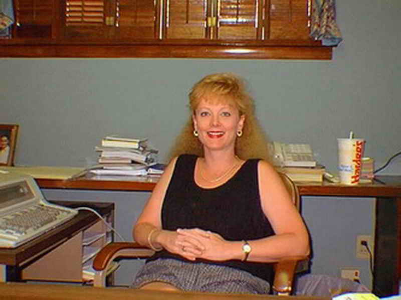 Janit E (Lovett) Pace, 39,  at Work in Charlie Carmichael's Office in Tuscumbia, AL. 